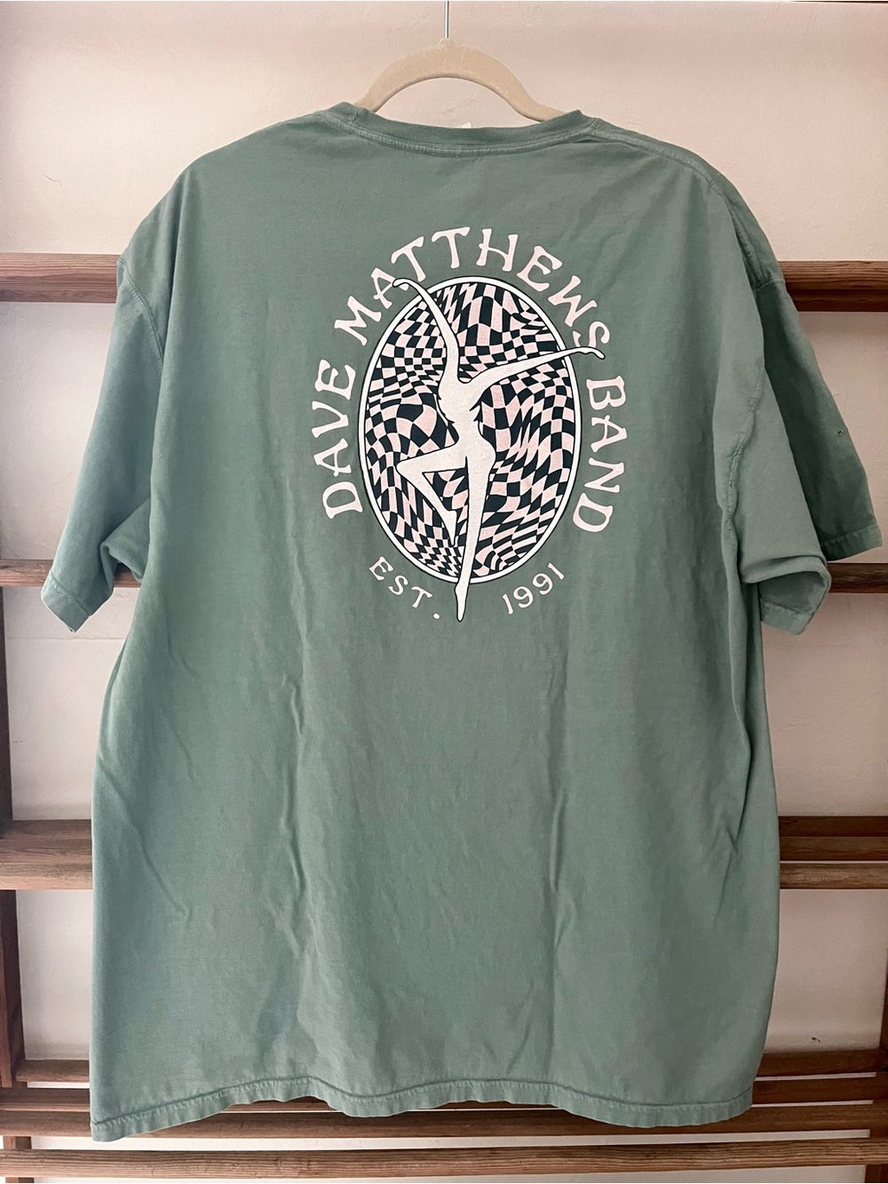 DMB Dave Matthews Band Warped Firedancer T-Shirt Sage Green Size XL - Picture 3 of 7